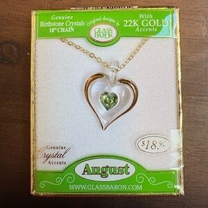 August Birthstone Crystal Necklace